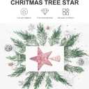 KESYOO Chritmas Glitter Star Tree Topper Exquisite Iron Star Tree Topper Ornament Metal Christmas Tree Decor for Home Bar Xmas Tree Decor(Pink)