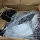 Medline Lightweight Foldable Transport Wheelchair with Handbrakes and 12-Inch Wheels, Red Frame, Black Upholstery