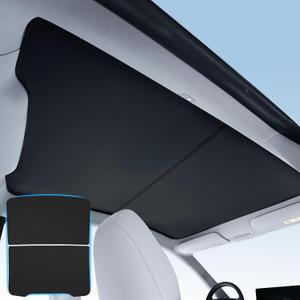 2025 Model Y Sunshade for Tesla Juniper Upgrade,No Sagging No Gaps Insulation Heat & UV Protection Glass Roof Sunshade Accessoires (Black)