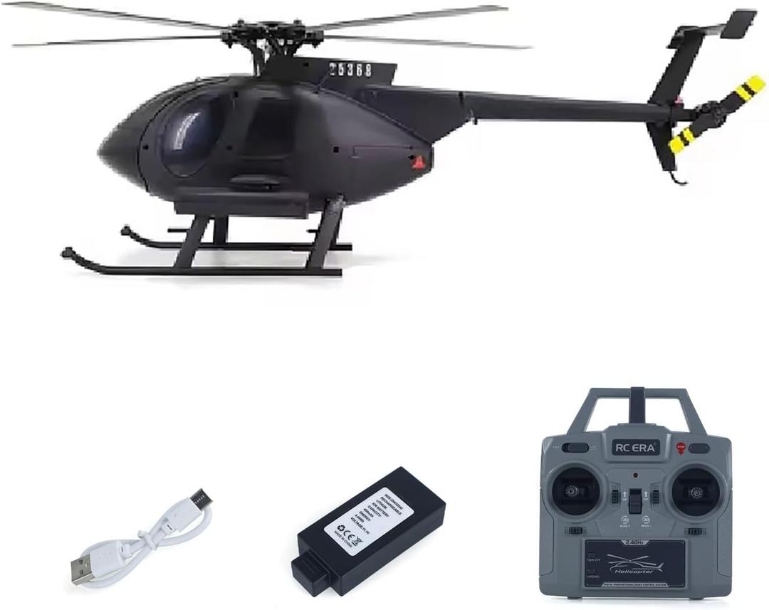 Plastic 1/28 Rc Era Remote Control Helicopter C189 Dual Brushless Motors Metal Servo Aileronless Design Model Toy Gift for Adult(Black)