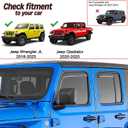 in-Channel Extra Window Rain Guards for Jeep Wrangler JL/JLU Gladiator 2018 2019 2020 2021 2022 2023 2024 2025 4-Door Side Window Deflectors,Vent Window Visors,Acrylic-4pcs