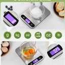 Atogou Food Scale, 33lb/ 15kg Digital Kitchen Scale with Full View LCD Display, Durable Stainless Steel Surface, for Cooking, Baking, Meal Prep Black