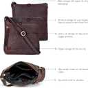 Leather Crossbody Bags for Women - Ladies Sling Handbags - Medium Cross body Purses Handbags - Purses For Women (Dark Brown)