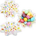 Tioncy 4 Pcs Easter Bowls Egg Serving Plastic Candy Dish Bowl 8.3 Inches Easter Snack Tray for Holiday Spring Themed Party Tableware Supplies Decoration