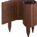 GHWIE Wooden Garden Fence Wood Garden Edging Border Decorative Landscape Border Edging,Planting Tree Fence Landscape Edging Flower Bed Fences-11.8'' H x 48'' L (2 Pack,8Ft Total Length)