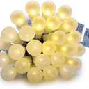 Warm White Christmas Lights Outdoor Pearlized and Berry G15 50 LED 13.5ft Plug in Mini Globe String Lights Whire Wire Waterproof Extendable for Indoor Patio Xmas Thanksgiving Tree Decoration Wedding