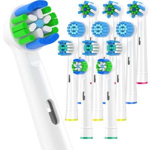 AOBAMA Replacement Toothbrush Heads Fits Oral B Braun for Precision/Precision Clean PRO/Sensitive/Cross Clean Replacement Brush Heads (white12w, Medium)