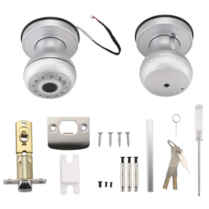Fingerprint Door Lock - Smart Door Knob with Passcode Keypad, Finger Print Biometric Door Knobs & App Control, Keyless Smart Door Lock for Apartment Bedroom Hotel Office (Silvery)