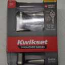 Kwikset Tustin Entry Door Handle with Lock and Key, Secure Keyed Reversible Lever Exterior, For Front Entrance and Bedrooms, Satin Nickel, Pick Resistant Smartkey Rekey Security and Microban