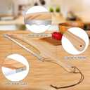 2 x 16 inch Wooden Sourdough Bread knife, Serrated Bread Slicer for Homemade Bread, Bagels, and Baguettes