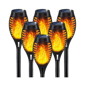 IkeeRuic Solar Lights Outdoor, Solar Torch Light with Flickering Flame for Outdoor Decor, Solar Garden Lights, Waterproof Outdoor Lighting, Flame Torches for Outside Patio Pathway Yard Decorations