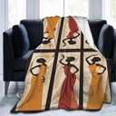 Ouqiuwa Beautiful African American Women Vintage Throw Blanket Plush Microfiber Flannel Fleece Blanket 40X30 Inch for Bed Sofa Couch Camping Travel