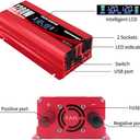 Cantonape 1200W Car Power Inverter DC 12V to 110V/120V AC Converter with LCD Display Dual AC Outlets and Dual USB Car Charger for Car Camping Laptop Truck Red