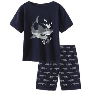 MyFav Big Boys Pajamas 2 Piece Short PJS Cute Cartoon Sleepwear Navy, 10Y