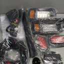 Universal Golf Cart 12 Volt Headlight and Tail Light Kit for Club Car DS Carts Gas & Electric Models,with Upgrade Headlights, Amber Turn Signals, Brake Lights