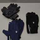 Zhanmai 3 Pairs Winter Warm Gloves Touch Screen Water Repellent Ski Gloves Anti Slip Windproof Thermal for Men Women Running Hiking (Large, Black, Gray, Navy)