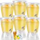 Tioncy 6 Pcs Acrylic Drink Water Dispenser with Spigot, 2.7 Gallon Clear | Beverage Dispensers with Detachable Base for Iced Drinks, Unbreakable Container Party Wedding Countertop Use