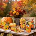 24Pcs Thanksgiving Popcorn Boxes, Autumn Pumpkin Turkey Maple Leaf Disposable Paper Treat Boxes, Suitable for Autumn Thanksgiving Themed Party Decorations