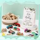 WinnerWhy Baby Shower Game Sign Kit Includes 32 Unfinished Wooden Car Blocks, 12 Markers, and a Prize Decoration Sign for Baby Shower(Leaf)
