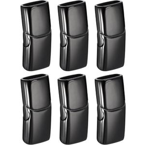 uxcell 6Pcs 8mmx4mm Flat Leather Clasps, Jewelry Bracelet Clasps Flat Closure End Caps for Jewelry Bracelet Craft Making Supplies DIY, Black