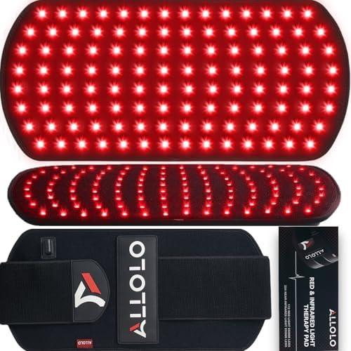 ALLOLO Red Light Therapy for Body, 16.7"*7.9" 660nm & 850nm Infrared Red Light Therapy Belt with Pulse for Back Waist, 3-in-1 LED Bead with Controller Timer, Gift for Women Men