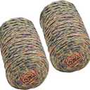 2 PCS 400g Cotton Yarn Hollow Knitted Crocheting,Fabric Round Rope Yarn for DIY Handbag Purse Basket Cushion Crochet BagForest