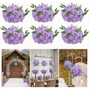 6PCS Purple Artificial Flower Balls Wedding Centerpieces for Tables
