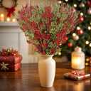 48 Pcs Red and Green Christmas Tree Decorations Ornaments Christmas Tree Filler Branches Christmas Picks Sticks for Tree