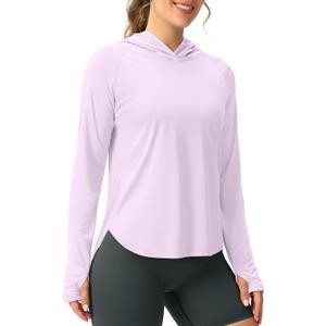 Viodia Women's Sun Hoodie UPF 50+ SPF Rash Guard Long Sleeve Lightweight Quick Dry UV Shirts for Hiking Fishing Swim S