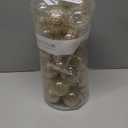 Sea Team 60mm/2.36" Shatterproof Clear Plastic Christmas Tree Ball Ornaments Set, Decorative Hanging Transparent Xmas Baubles with Stuffed Delicate Decorations (30 Counts , Champagne)