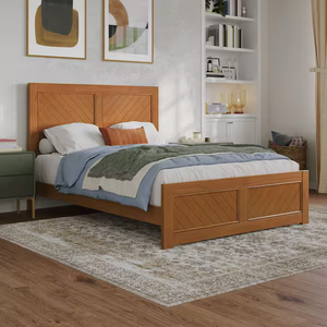 AFI
Berkshire Light Toffee Natural Bronze Solid Wood Frame Full Low Profile Platform Bed with Matching Footboard