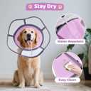 Soft Dog Cone Collar After Surgery Recovery,Adjustable E-Collar with Removable Shield,Lightweight,Breathable Anti-Licking Protective Cone for Large,Medium,Small Pets (Rose Pink, L (Neck:15.5''-19'')