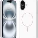 for iPhone 16 Silicone Case, Compatible with MagSafe, Full Body Protection, Liquid Silicone Shockproof Protective Phone Case, Soft Microfiber Lining, 6.1 Inch, White