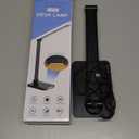 LED Desk Lamp with USB Ports,Touch Desk Lamps for Home Office with 5 Color Modes,3 Brightness Desk Light with Small Night Light,Reading Lamp Table Lamp for Bedroom Bedside Study Black with adapter