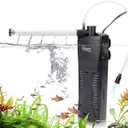 hygger Submersible Aquarium Power Filter 120 GPH for 10-20 Gallon Fish Tank Corner Internal Filter with Bio Ball Sponge 3-Stage Filtration System
