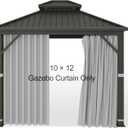 Gazebo Universal Replacement Privacy Curtain – Hugline 10' x 12' Gazebo Side Wall Outdoor Privacy Panel with Zipper (Gray)