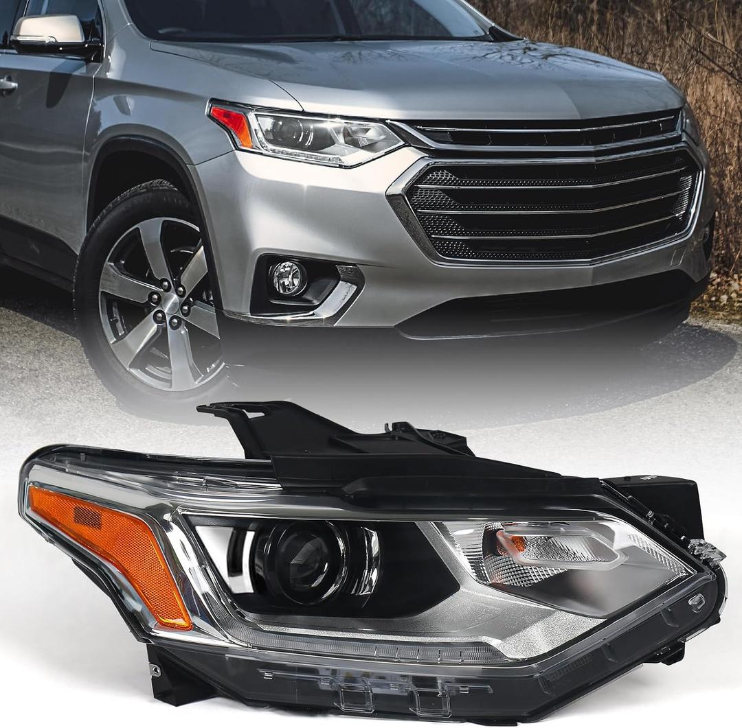 Xenon Headlights Assembley Compatible with Chevy Traverse 2018 2019 2020 2021 Hid Projector Headlights with LED DRL Headlamps Right Passenger Side 84887858 GM2503487