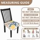 Stretch Dining Chair Seat Covers Set of 6,Dining Chair Slipcovers, Floral Printed Chair Covers,Soft Fabric Washable Upholstered Chair Seat Protector, No Rear Covers for Home Kitchen Dining Room (Orange Floral With Fruit)