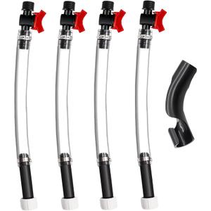 Taiss 4PCS Racing Fuel Jug Hose with Ball Valve & 2 Benders,14 Inch Fuel Filler Hose for LC2 Jugs Gas Can Spout Replacement Gas Tank Filler hose Suitable for 5.5 Gallon Vp Jugs