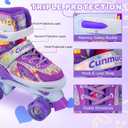 Kids Roller Skates Girls, 4 Sizes Adjustable Toddler Roller Girls Skates Outdoor Indoor for Youth and Children, Patines para Nias with Light up Wheels (Large - Youth (3Y-6Y US))