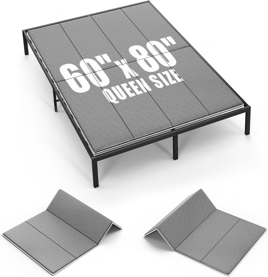 Bunkie Board Queen Size 60"x80" for Under Mattress Bed Support, Heavy Duty Reinforced Wood with Anti-Sag, Light Thin/Breathable, Noise Minimizing, Fits Metal Frames/Platform Beds/Sleeper Sofa