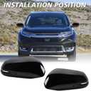 Left and Right Side Mirror Cap Covers With Trun Signal Compatible With 2017-2022 Honda CR-V CRV,2016-2022 Honda HRV HR-V Side Outer Rearview Wing Mirror Cap Black Replace#76201-T1W-A01(2PC)
