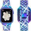 Supoix Compatible with Apple Watch Band 38/40/41/42/44/45/46/49mm+ Case, Women Jewelry Bling Diamond Rhinestone Replacement Metal Bands & 2 Pack PC Protector Case for iWatch Ultra 3/2/1 Series 11/10/9/8/7/6/5/4/3/2/1/SE (Colorful)
