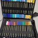 Tongfushop 144 Colors Acrylic Paint Markers, Dual Brush & Fine Tip Fast-Dry Permanent paint pens for Rock Wood Glass Canvas - Professional Multi-Surface Art Supplies with Case
