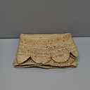 Boho Braided 1.5x3 Area Rug - Jute Natural Fiber Semi Circle Scalloped Rug for Living Room Entryway, Farmhouse, Home, Indoor Rugs Jute Door mat for Bathroom (Natural, 1.5 X 3 ft) (Natural Light Brown)