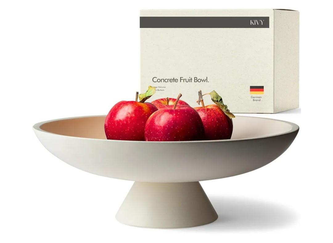 Decorative Bowl for Home Decor - Modern Fruit Basket for Entryway Table - Pedestal Bowl - Decorative Bowls for Home Decor - White Fruit Bowl Decor