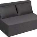 Fvkind Folding Sofa Bed, Foldable Bed Sleeper Chair with Pillow, Convertible Sofa Bed with Washable Cover, Fold Out Couch, Futon Sofa Bed for Living Room, Dorm, Guest Room, Standard Size, Dark Grey