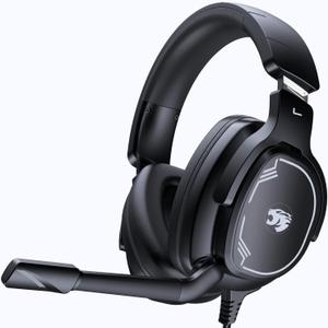 Gaming Headset for PC/PS4/PS5/Xbox One/Switch, Stereo Surround Sound Gaming Headphones with Noise Canceling Flexible Mic, Computer Headset with 3.5mm Jack(Black)