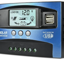 60A MPPT Solar Charge Controller, 12V/ 24V Solar Panel Battery Intelligent Regulator with Dual USB Port, LCD Display and Timer Setting ON/Off Hours