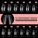 UNA GELLA Coffin Nails Tips 504pcs 12 Sizes, Soft Gel Nail Tips Acrylic Full Cover Pre-buffed Medium Coffin Press On Fake Nails For False Nails Extension Home DIY Salon Gifts for Women and Girls